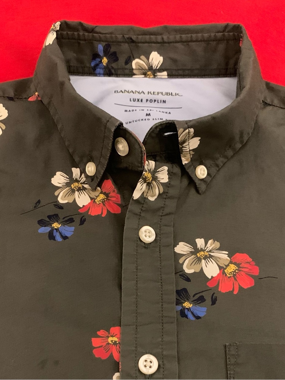 BANANA REPUBLIC LS Luxe Poplin Untucked Slim Fit Shirt